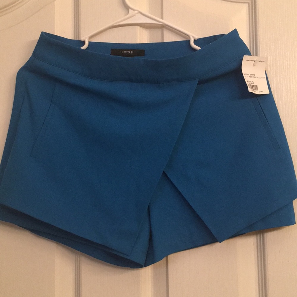 Blue short  with wrap style in the front